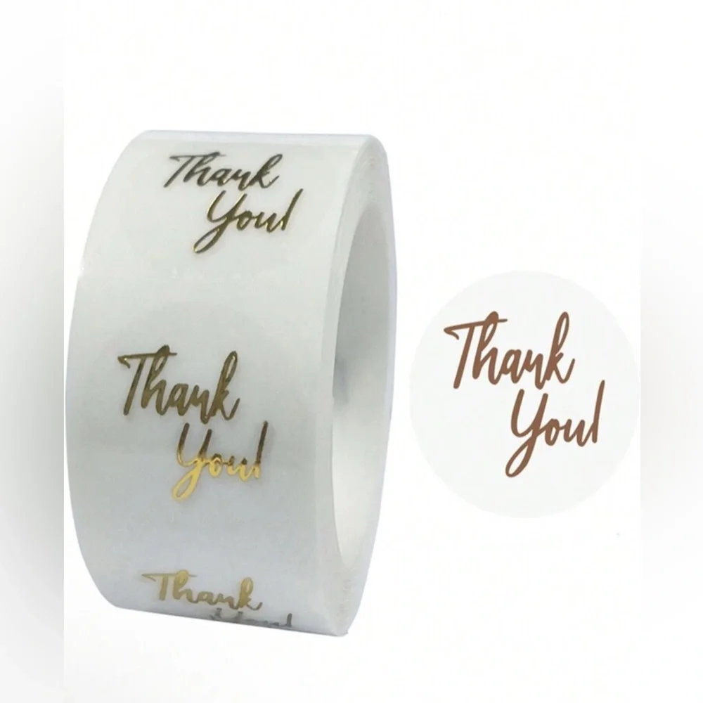 ROLL OF 500 THANK YOU STICKERS 1”